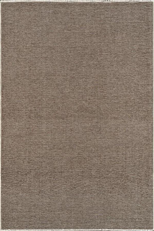 Atlas Halı Ecole QF02A Kahverengi Pamuk Akrilik Silinebilir Leke Tutmaz Yumuşak Dokulu Kilim Halı - Image 1