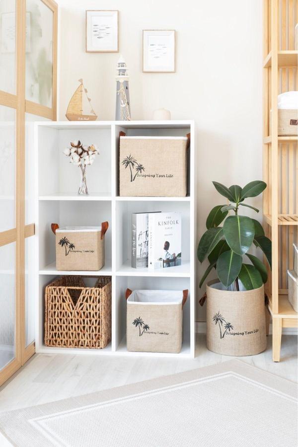3'lü Set Jüt Dolap İçi Organizer Takı, Makyaj, Banyo, Ofis Düzenleyici Saklama Kutusu - Image 1
