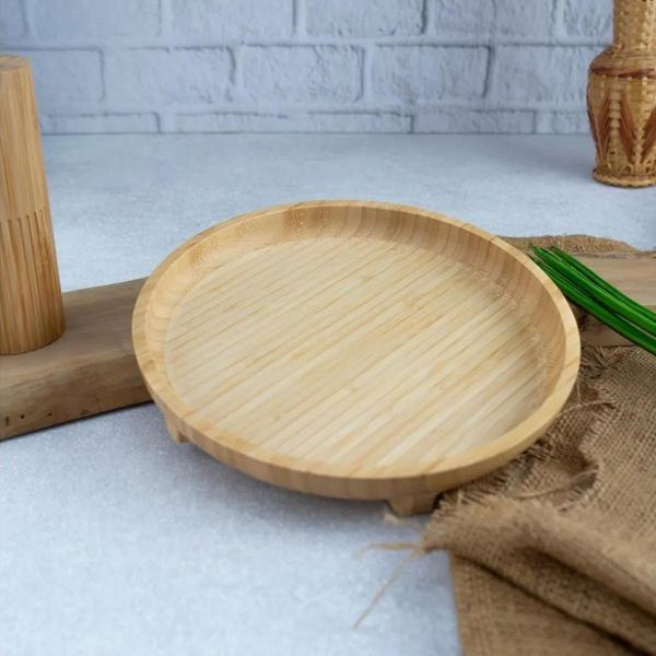 Bambum Olimpius Ayaklı Sunum Tepsisi Yuvarlak 33 cm - Image 1