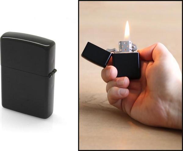 Kişiye Özel İsim Yazılı Zippo Tasarım Siyah Renk Taşlı Metal Çakmak - Image 1