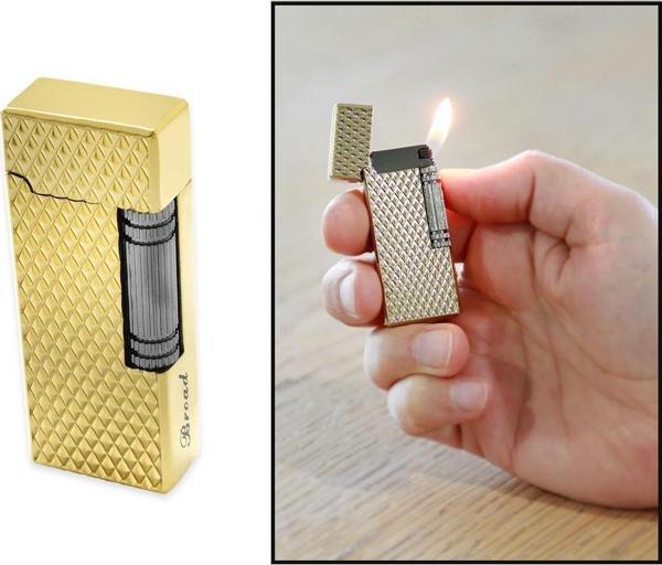 Kişiye Özel İsim Yazılı Antik Sarı Renk Zenit Mekanizmalı Dupont Tasarım Taşlı Çakmak - Image 1