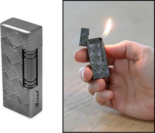 Kişiye Özel İsim Yazılı Füme Renk Zenit Mekanizmalı Dupont Tasarım Taşlı Çakmak - Image 1
