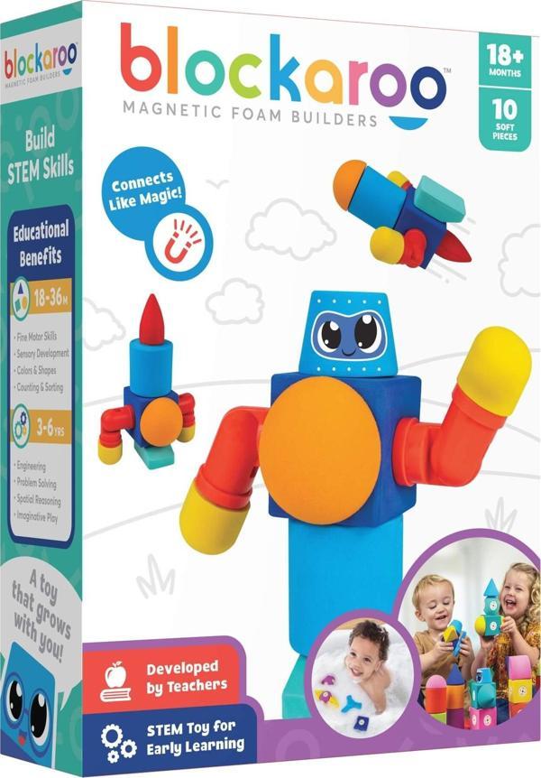 Blockaroo Magnetic Foam Blocks Small - Robot 10 Parça - Image 1