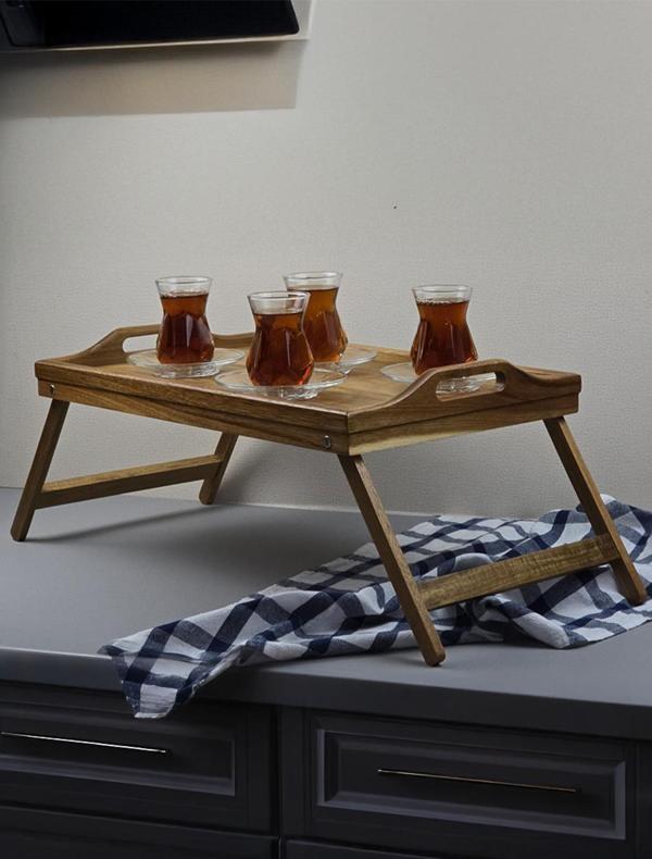 Akasya Tepsi - Açılır Kapanır Ayaklı Tepsi - 50x30 CM  - Image 1