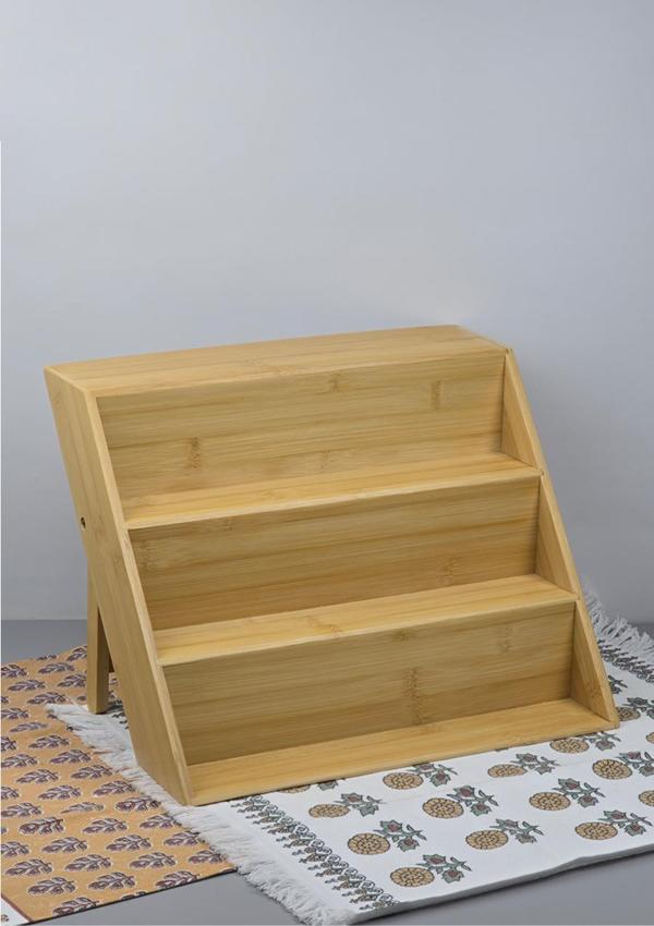 Bambu Kavanoz Standı - Mutfak Baharatlık Tuzluk Rafı - 31 CM - Image 1