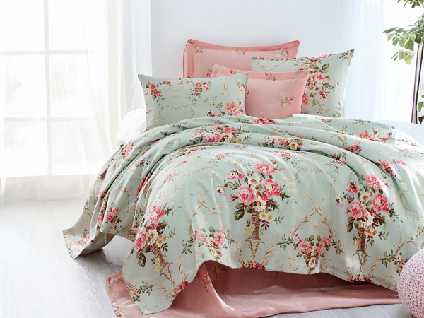 Doğal Pike Baskılı Mega King 260x230cm Alanur Mint - Image 1
