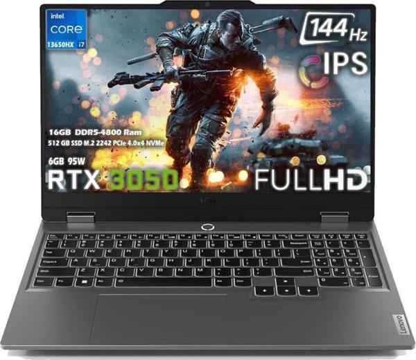 Lenovo Loq 15Irx9 Intel Core İ7 13650Hx 16Gb 512Gb Ssd Rtx 3050 6Gb (95W) 15.6" Fhd Ips Fdos 83Dv011Atrn1 - Image 1