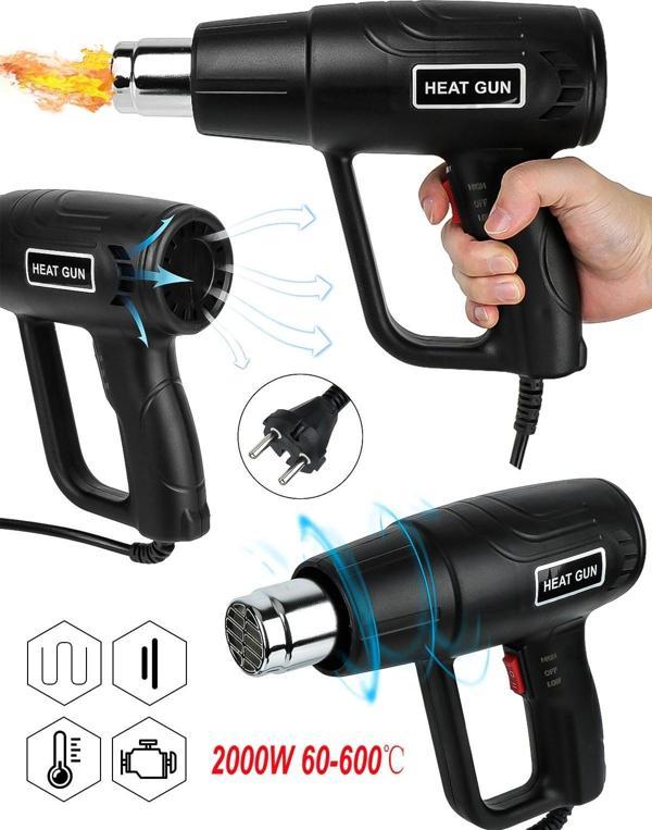Rowermax Sıcak Hava Tabancası 2000 Watt Çift Kademeli Termik Koruma Sıcak Hava Makinesi - Image 1