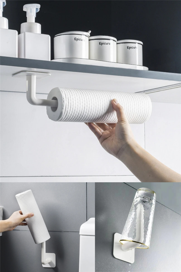 1 Adet Yapışkanlı L Şeklinde Havlu Askısı Mutfak Banyo Takı Kupa Kapak Bardak Duvar Askısı - Image 1