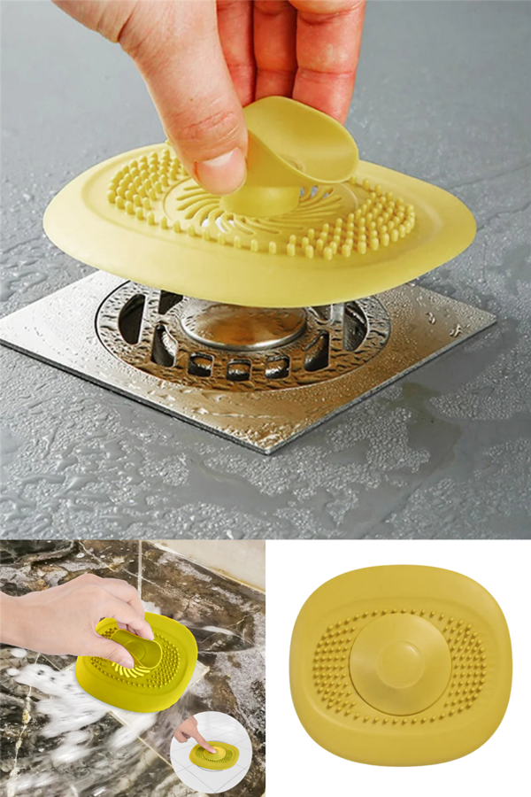2 Adet Kademeli Lavabo Tıkacı Silikon Lavabo Gider Tıpası Koku Önleyici Gider Kontrol Tıpası Sarı - Image 1