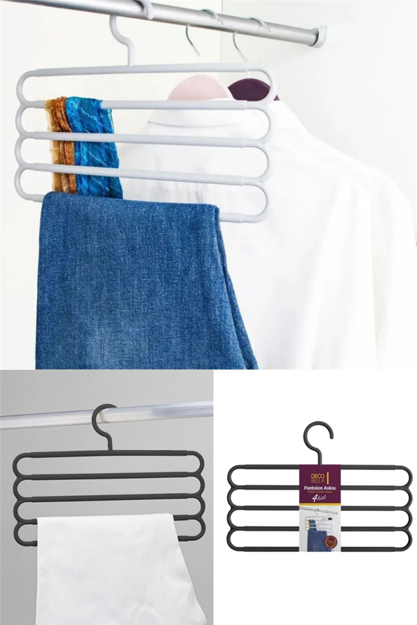 Pantolon Askısı Çok Katlı ve Kaydırmaz Tasarım Gardırop Düzenleyici - Image 1