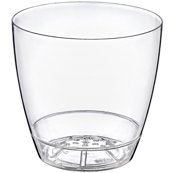 Dekoratif Modern Papatya Orkide Saksısı Tabaklı Şeffaf Plastik Saksı - Image 1