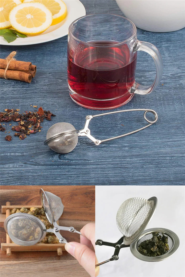 Paslanmaz Çelik Bitki Çayı Demleme Süzgeci Maşalı Çay Süzgeci - Image 1