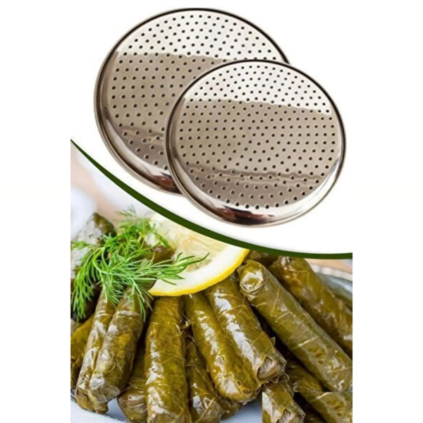 22 cm Paslanmaz Çelik Oval Delikli Model Tepsi Sarma Dolma Altlığı Pide Pizza Mutfak Tepsisi - Image 1