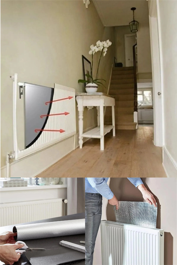 Petek Radyatör Arkası Folyo Plaka Kalorifer Arkalığı Alüminyum Isı Yalıtım Folyosu 100x50 Cm 1 Adet - Image 1
