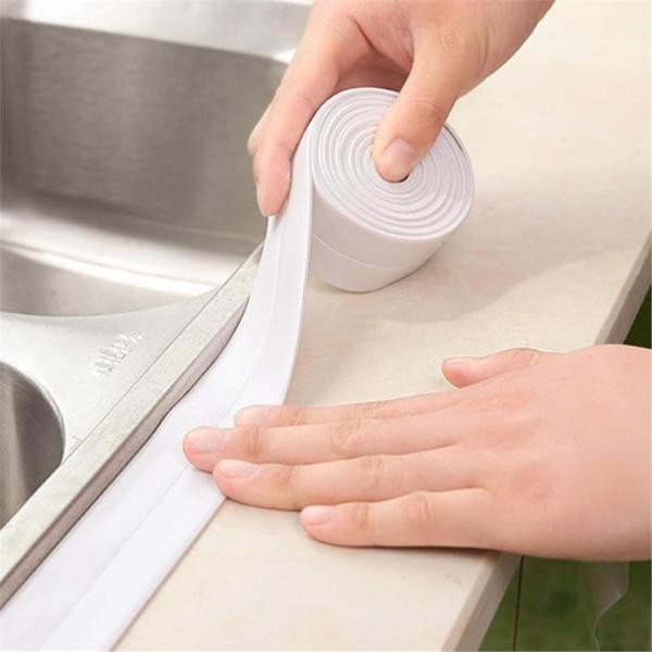 3,2 Mt Gri Renk Su Sızdırmaz Geçirmez Bant Lavabo Küvet Tezgah Kenar Banyo Mutfak Pencere Yalıtım - Image 1