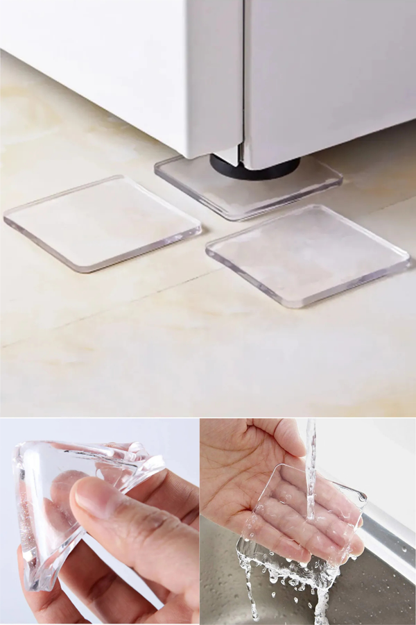 4 Adet Silikon Şeffaf Zemin Koruyucu Kaydırmaz Dayanıklı Ped Halı Kayma Önleyici - Image 1