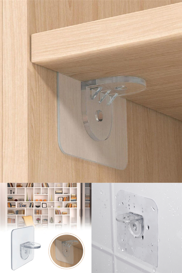 Raf Tutucu Dolap Içi Raf Ayırıcı Raf Destekleyici Yapışkan Pratik Raf Tutucu Portatif Menteşe 4 Adet - Image 1