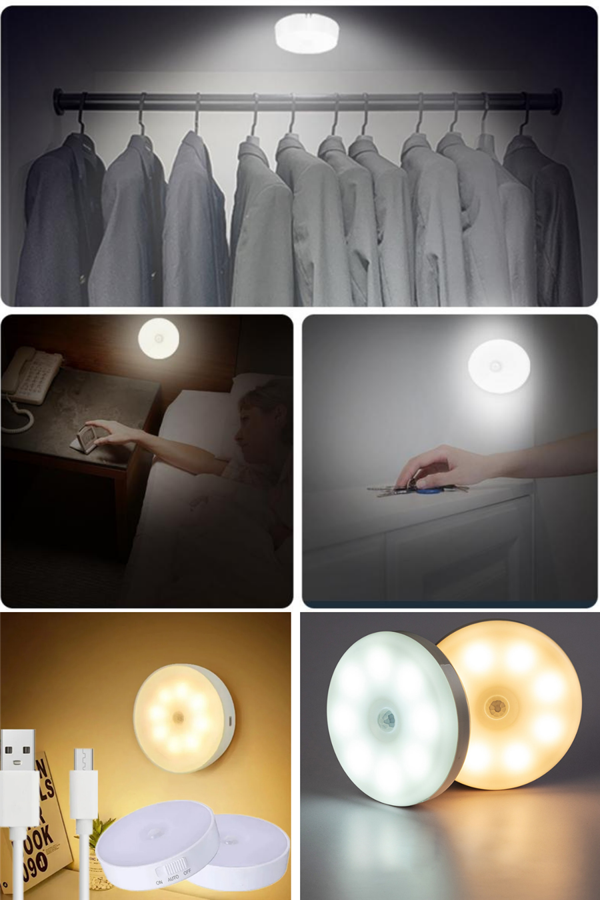 Hareket Sensörlü Usb Şarjlı Beyaz Led Işık Lamba (SENSÖRLÜ) - Image 1