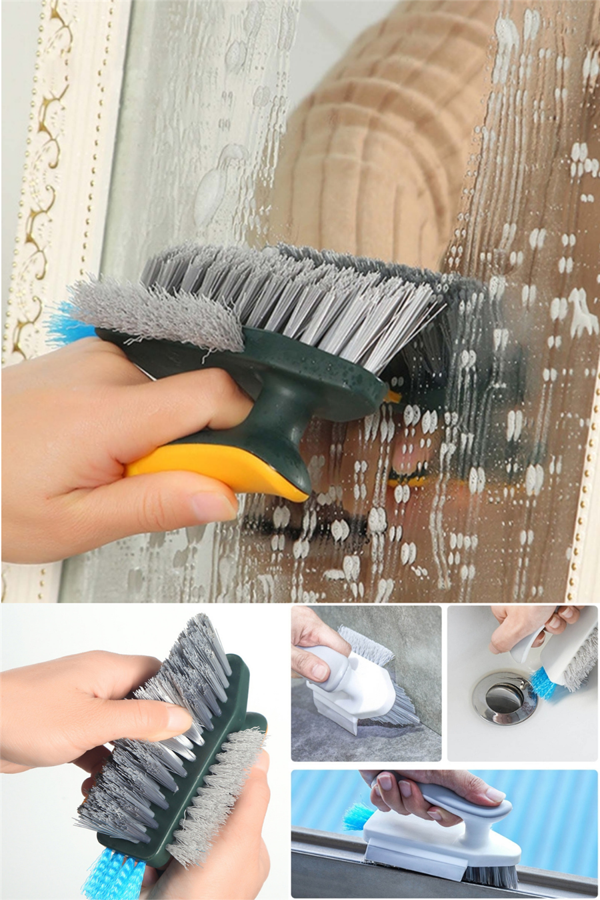 Sert Uçlu Temizleyici V Şekilli Ovma Temizleme Fırçası Pratik Temizlik Fırçası - Image 1