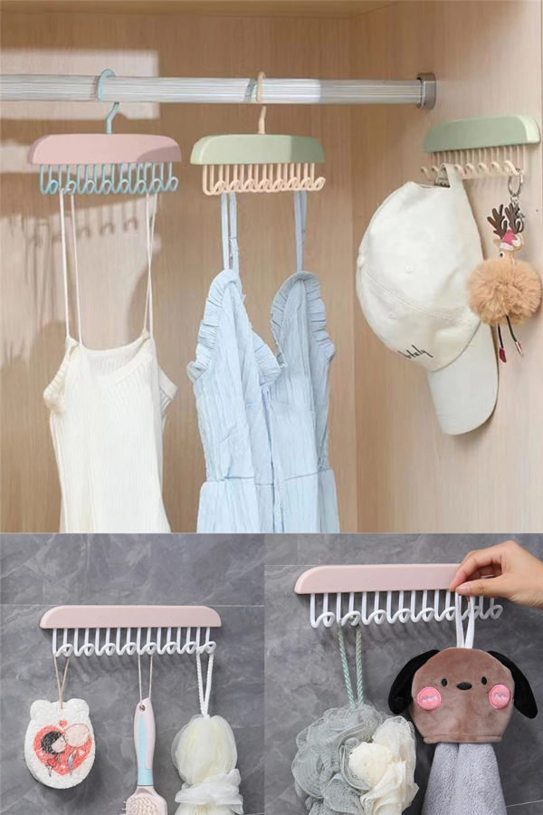 8 Kancalı Mutfak Banyo Dolap İçi Çok Amaçlı Kancalı Yapışkanlı Askı Portatif Askı - Image 1