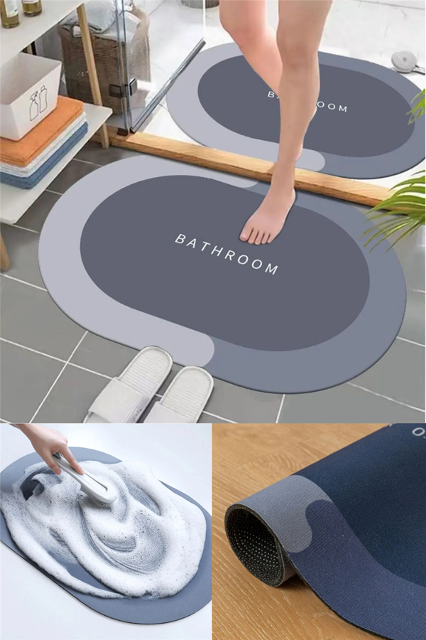 Sihirli Su Emici Kaydırmaz Banyo Paspası Ayak Matı Kaymaz Tabanlı Abdest Paspası 3,5 Mm - Image 1