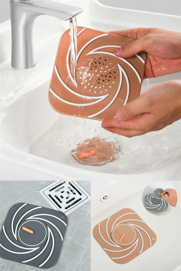 Kahverengi Renk Delikli Silikon Kötü Koku Önleyici Banyo Mutfak Lavabo Koku Önleyici Sızdırmaz Ped - Image 1