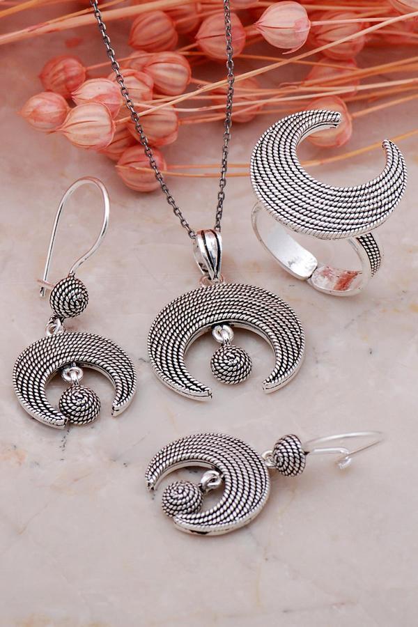 Ay Tasarım Telkari Elişi Gümüş Set 02 - Image 1