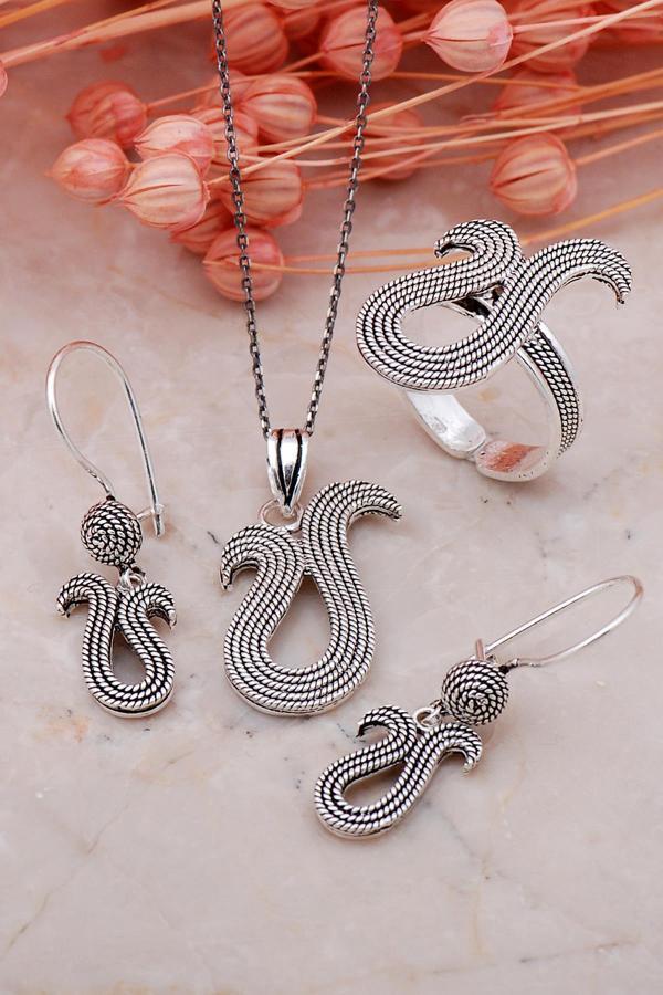 Laleli Telkari Elişi Gümüş Set 03 - Image 1