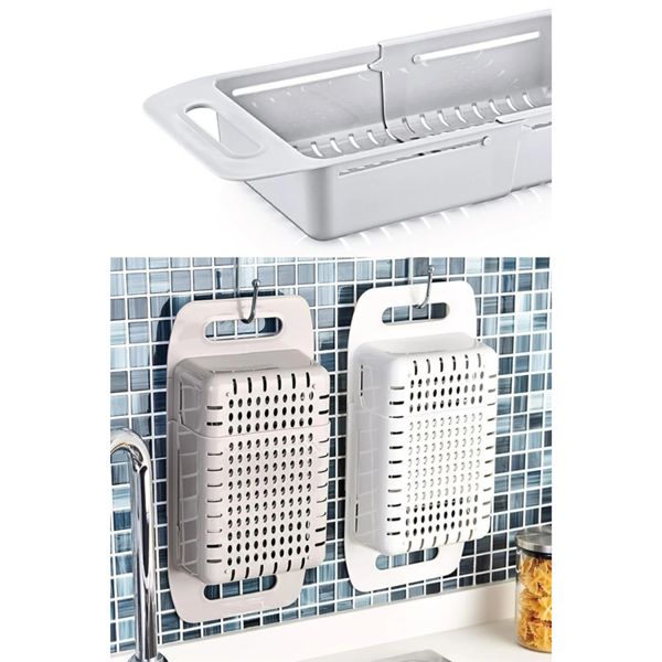 Ayarlanabilir Lavabo İstasyonu Pratik Sürgülü Lavabo İçi Süzgeci - Image 1
