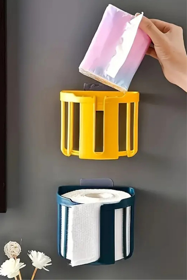 Süper Yapışkanlı Tuvalet Kağıtlığı Kağıt Havlu Askısı Çok Amaçlı Askı - Image 1