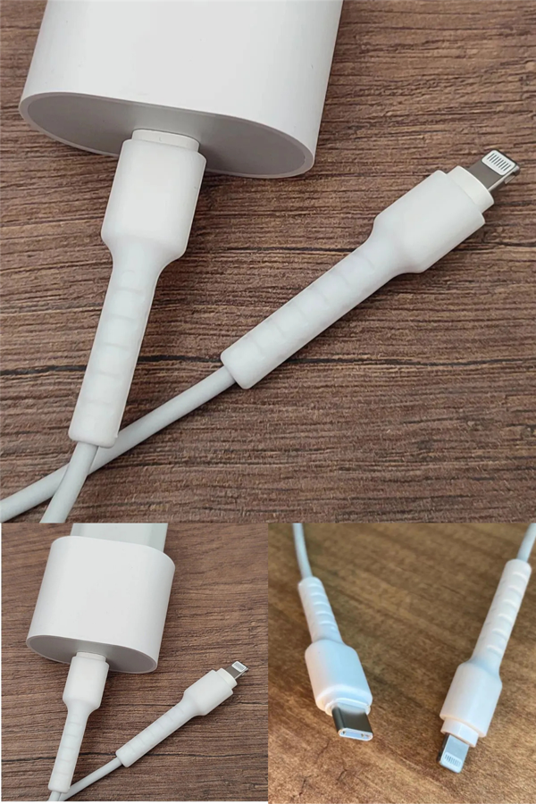 Beyaz Kablo Ucu Koruyucu İPhone 11-12-13-14 Pro & Promax & Plus Modelleri İle Uyumlu Silikon Koruyucu - Image 1