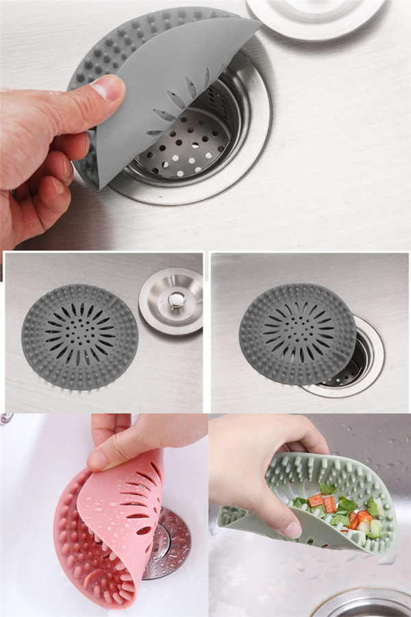 Süzgeçli Silikon Lavabo Ve Küvet Tıkacı Yuvarlak Lavabo Tıkacı Süzgeç Banyo Tıpa Banyo Süzgeç - Image 1