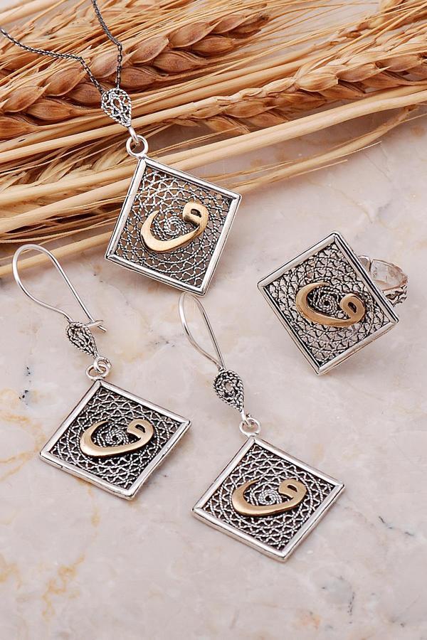 Vavlı Telkari Elişi Gümüş Set 2397 - Image 1