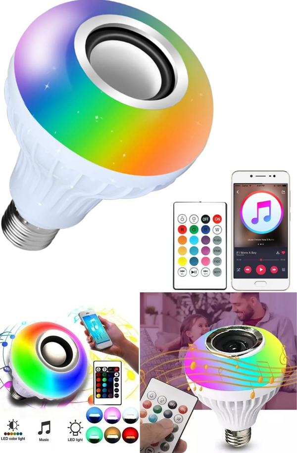 Bluetooth Hoparlörlü Uzaktan Kumandalı Rgb Akıllı Led Ampul-16 Renk Lamba - Image 1