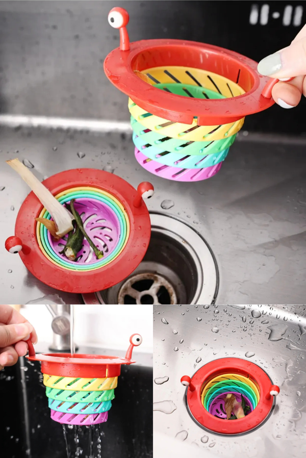 Lavabo Süzgeci Renkli 6 Kademeli Mutfak Gider Tıpası Lavabo Süzgeci - Image 1