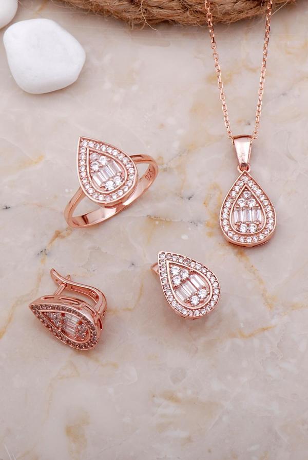 Damla Baget Rose Gümüş Set 2593 - Image 1
