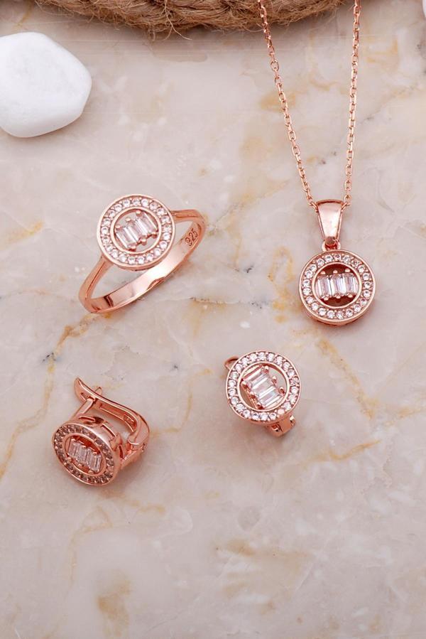 Baget Yuvarlak Rose Gümüş Set 2595 - Image 1