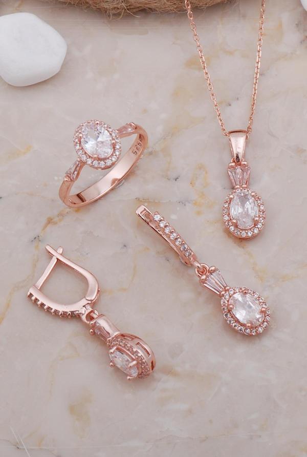 Oval Rose Gümüş Set 2597 - Image 1