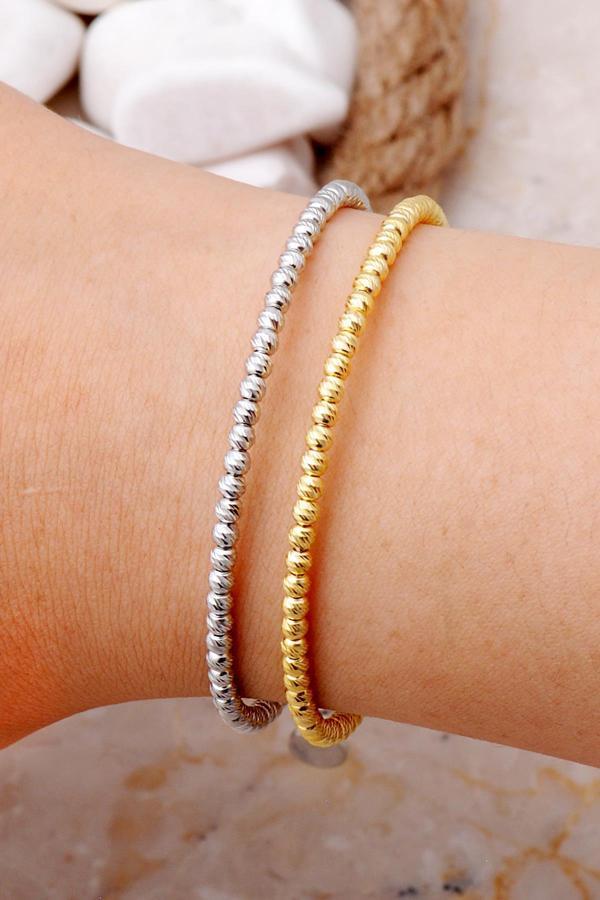 Dorissa Tasarım Altın Yaldızlı ve Rodyumlu Gümüş Kombin Bilezik 4019 - Image 1