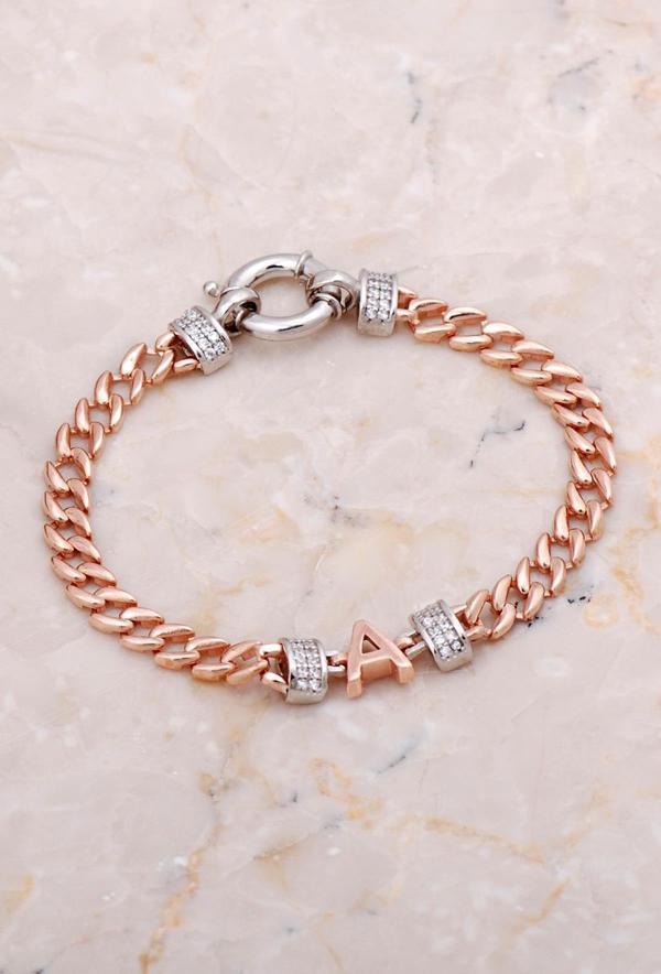 A Harfi Gurmet Rose Gümüş Bileklik 4264 - Image 1