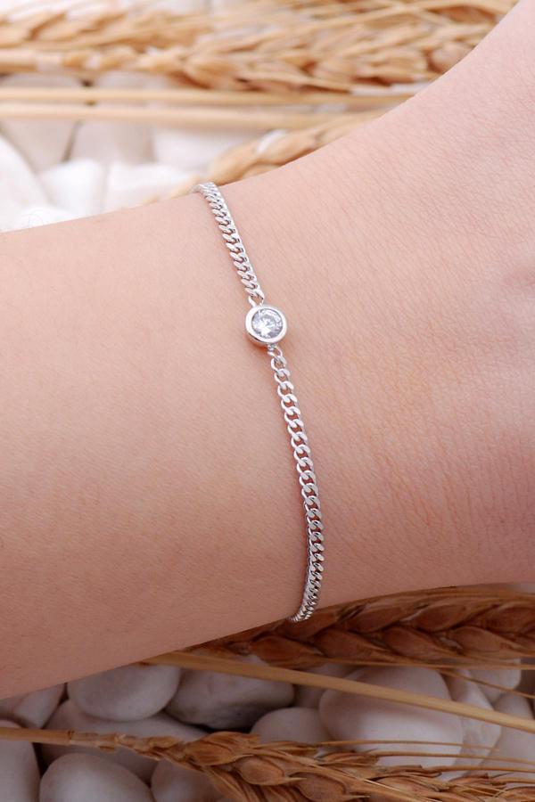 Gurmet Rodyumlu Gümüş Taşlı Bileklik 3934 - Image 1