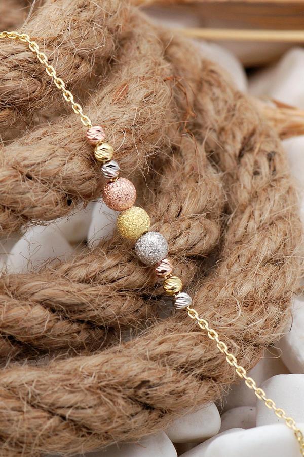 Dorissa Altın Yaldızlı Rose Rodyumlu Gümüş Bileklik 18 - Image 1