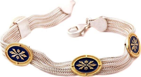 ASUR MOTİFLİ HASIR GÜMÜŞ BİLEKLİK 1141 - Image 1