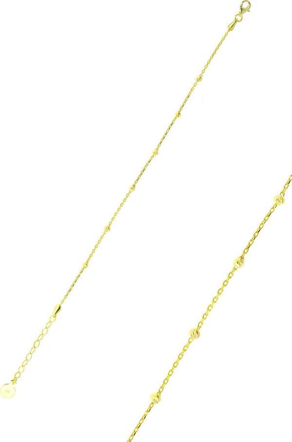 Dorissa Altın Yaldızlı Zincir Gümüş Bileklik 3792 - Image 1