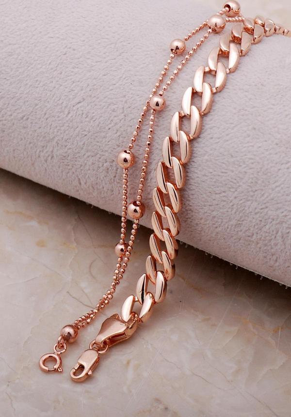 Kombin Rose Gümüş Gurmet Zincir Bileklik 3479 - Image 1
