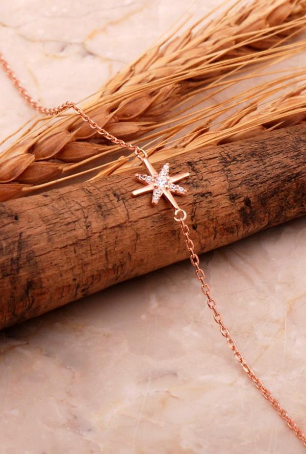 Kutup Yıldızı Rose Gümüş Bileklik 4567 - Image 1