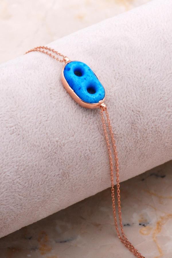 Süryani Nazar Boncuğu Rose Gümüş Bileklik 4297 - Image 1