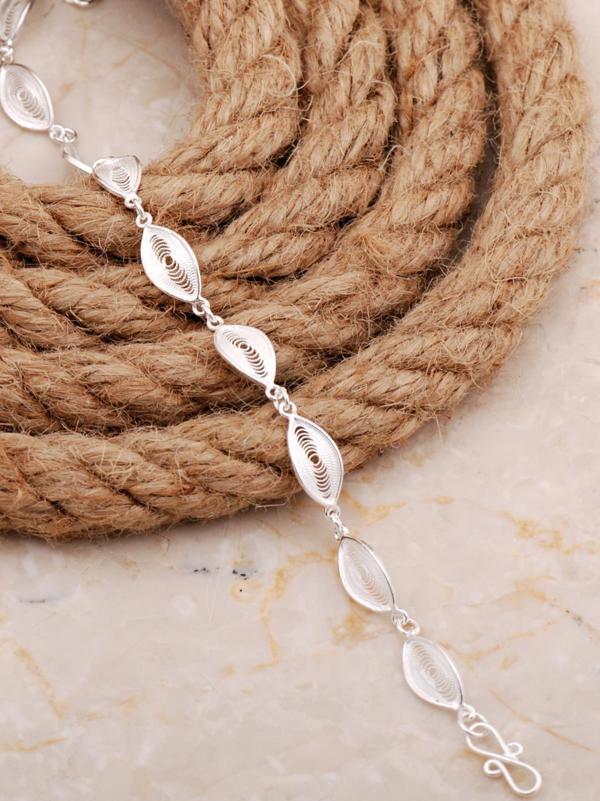 Midyat Telkari Sanatı İşlemeli Elişi Gümüş Bileklik 4678 - Image 1