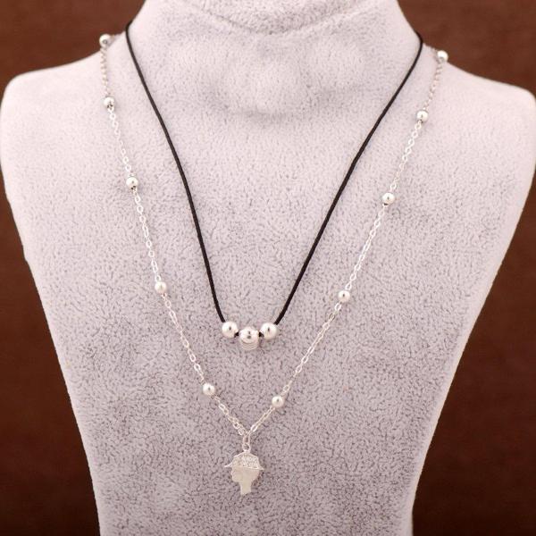 Cesur Kadın Figürlü Choker Gümüş Kolye 3450 - Image 1